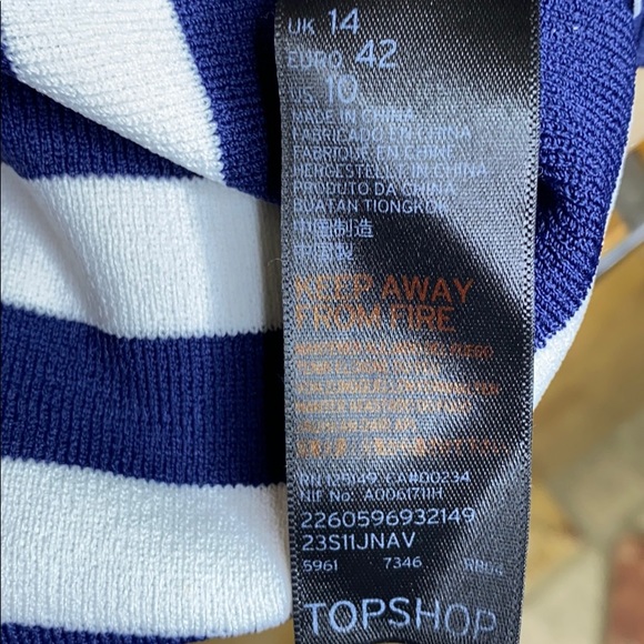 TOPSHOP Striped Crewneck Sweater Size 10 - Picture 12 of 15